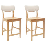 Dining Chairs 2 pcs Natural 48 x 49 x 95 cm Solid Rubber Wood 42020477