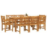 Garden Dining Set 9 pcs Brown Solid Acacia Wood 3375661