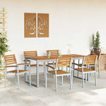 Garden Dining Set 7 pcs Grey and brown Solid acacia wood 3284364