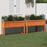 Garden Planters 2 pcs with Legs Wax Brown Solid Wood Pine 837569