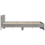 Bed Frame Grey Sonoma Engineered wood and Plywood Double Durable 3207502