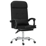 Massage Reclining Office Chair Black Faux Leather 349813