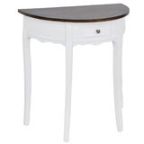 Console Table with Drawer and Brown Top Half-round 241531