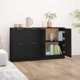 Sideboards 2 pcs Black 60x30x70 cm Engineered Wood 3115805