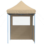 ZNTS Foldable Party Tent Pop-Up with 2 Sidewalls Beige 4004991