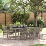 Garden Dining Set 7 pcs Grey Poly rattan 3334875