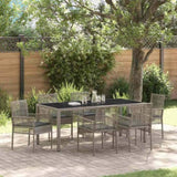 Garden Dining Set 7 pcs Grey Poly rattan 3334875