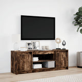 TV Cabinet with LED Smoked Oak 139.5x34x50 cm Engineered Wood 852198