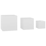 ZNTS Side Tables 3 pcs High Gloss White Engineered Wood 808591