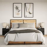 Wall-mounted Bedside Cabinets with LED Lights 2 pcs Black 3307964