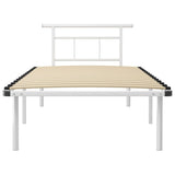 Bed Frame White Powder-coated metal, plywood Single bed Durable 324824