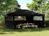 Foldable Party Tent Pop-Up with 3 Sidewalls Black 4005022