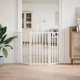 Dog Gate Foldable 3 Panels White 150 cm Solid Wood Fir 352278