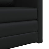 Folding Sofa Bed Black 74 x 77 x 81 cm Faux Leather 42030492