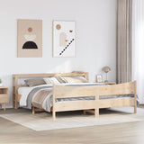Bed Frame with Headboard 180x200 cm Super King Solid Wood Pine 3306294