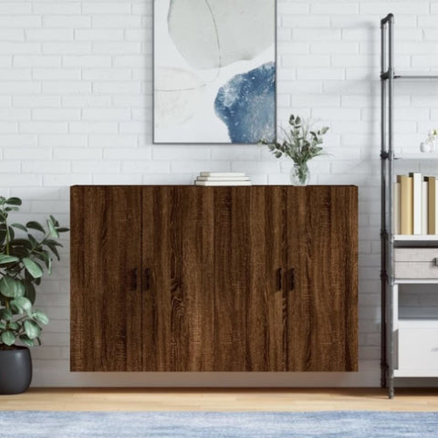 Wall Mounted Cabinets 2 pcs Brown Oak 69.5x34x90 cm 3195642