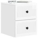 Wall-Mounted Bedside Cabinet High Gloss White 33 x 34.5 x 40 cm 897963