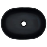Countertop Basin Black and Grey Oval 47x33x13 cm Ceramic 155068