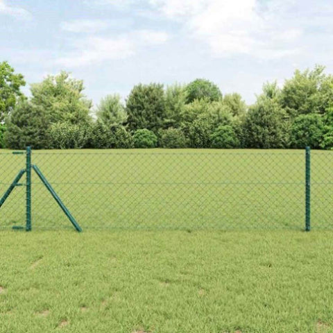 Chain Link Fence Green 25 x 0.4 m Steel 42004782
