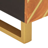 Coffee Table Brown and Black 80x50x40 cm Solid Wood Mango 356788