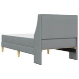 Bed Frame with Mattress Light Grey 90 x 190 cm Fabric 3415232