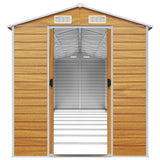 Garden Shed Light Brown 191x810x198 cm Galvanised Steel 3188283