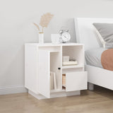 ZNTS Bedside Cabinet White 50x34x50 cm Solid Wood Pine 814481