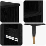 Highboard Black Oak 40 x 36 x 110 cm Engineered Wood 882734