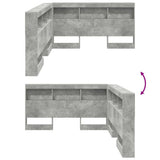 Storage Headboard Concrete Grey Engineered Wood 3335496