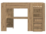 Loft Bed Frame with Desk with Storage Artisan Oak 80 x 200 cm 3410450