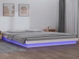 LED Bed Frame without Mattress White 120x200 cm Solid Wood 819968