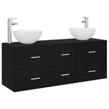 Bathroom Cabinet Set 3 pcs Black Oak 49.5 x 41 x 64.5 cm 3405812