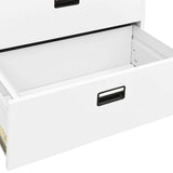 Filing Cabinet White Steel 90x46x72.5 cm Durable Filing Cabinet 336286