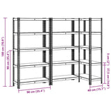 5-Layer Storage Shelves 3 pcs Silver Steel&Engineered Wood 3307590