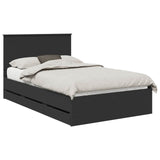 Bed Frame with Drawer Black 135 x 190 cm Engineer Wood 3409469