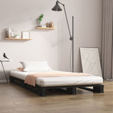 Pallet Bed without Mattress Black Small Single Solid Wood 821421