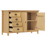 Sideboard Hill Honey Brown 130x40x80 cm Solid Pine Wood 288931