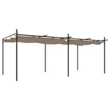 Pergola with Retractable Roof Taupe 589x292x230 cm 360121