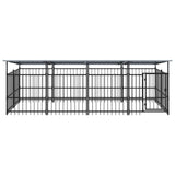 Outdoor Dog Kennel with Roof Steel 7.51 m 3124609