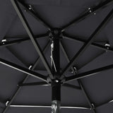 ZNTS 3-Tier Garden Parasol with Aluminium Pole Anthracite 2 m 313854