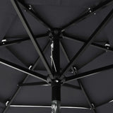 3-Tier Garden Parasol with Aluminium Pole Anthracite 2 m 313854