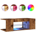 ZNTS TV Cabinet with LED Lights Old Wood 90x39x30 cm Engineered Wood 856325