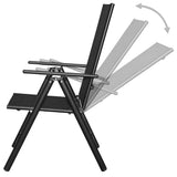 9 Piece Folding Outdoor Dining Set Aluminium Black 43382