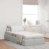 Storage Bed with Mattress Light Grey 100 x 203 cm Velvet 3370132