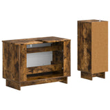 2 Piece Bathroom Cabinet Set EDE Smoked Oak Engineered Wood 3417662