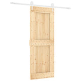 Sliding Door with Hardware Set 80x210 cm Solid Wood Pine 3203261