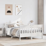 Bed Frame without Mattress White 140x190 cm Solid Wood Pine 3306277
