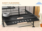 Rolling Chinchilla Cage, Small Animal Cage for Ferrets w/ Three Doors, Storage, Shelf, Tray Tray, T3398P350097
