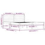 Bed Frame without Mattress Solid Wood Pine 140x190cm 810410
