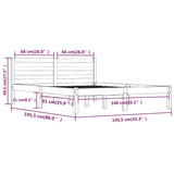 Bed Frame without Mattress Solid Wood Pine 140x190cm 810410